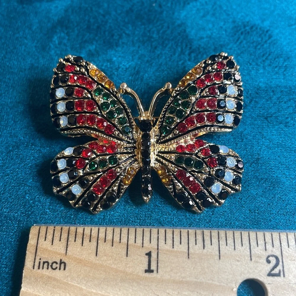 Red and Black Butterfly Brooch - Picture 5 of 5